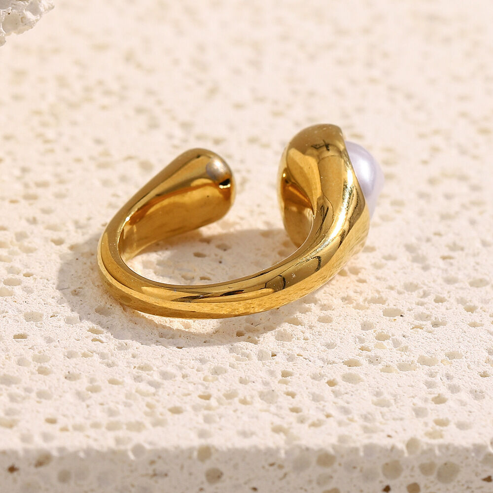 1 stuk luxe serie eenvoudige geometrische waterdichte statement ringen van roestvrij staal h5 Afbeelding4