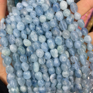1 Strang Aquamarin Lässige Form Naturstein Schmuckperlen h5 Bild4