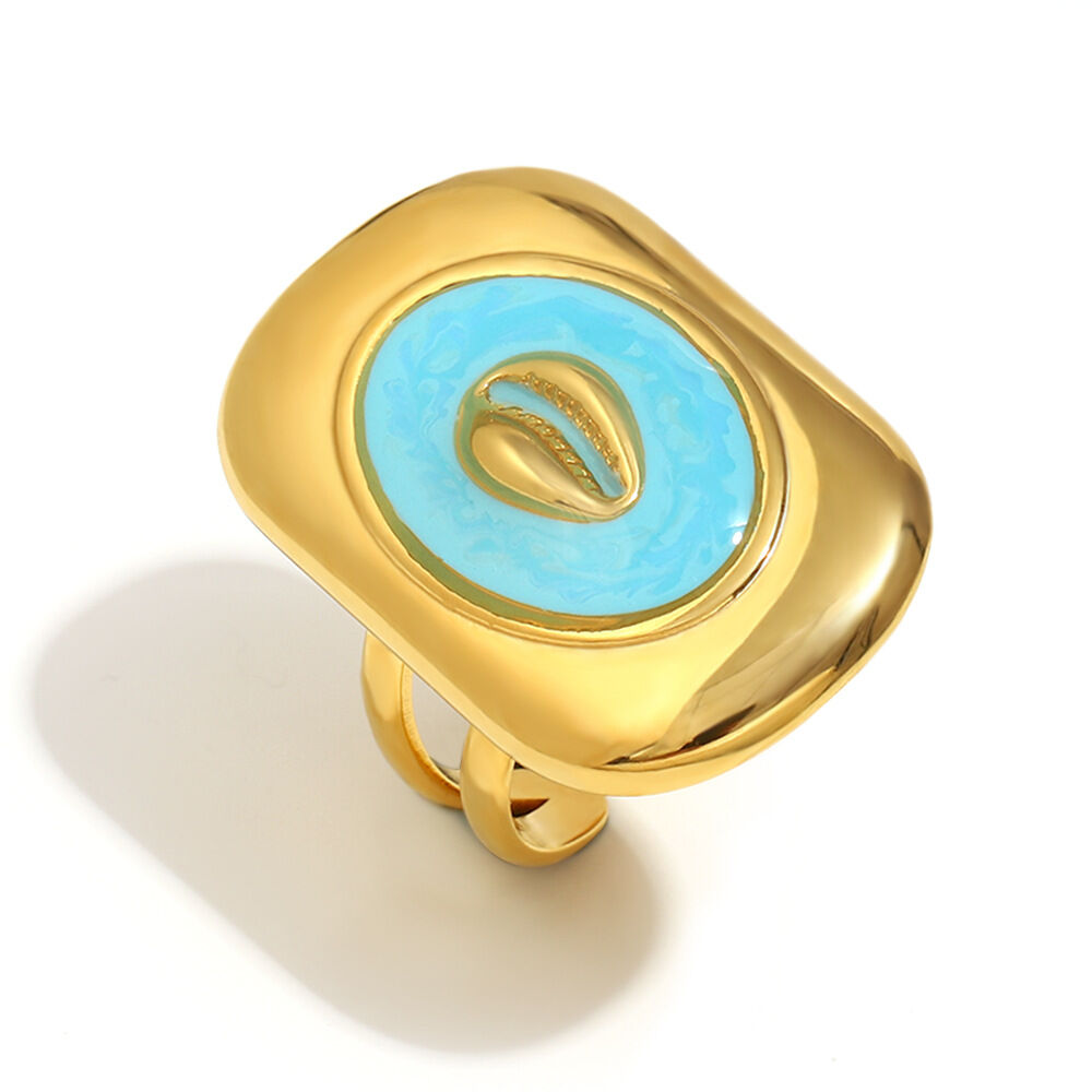 Luxuriöse, wasserdichte Damenringe im Retro-Stil der Ocean-Serie aus Edelstahl 