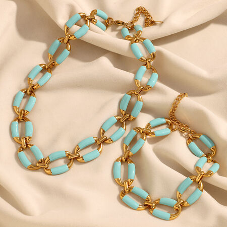 Simple Series Sweet Solid Color Stainless Steel Waterproof Women's Chain Necklaces