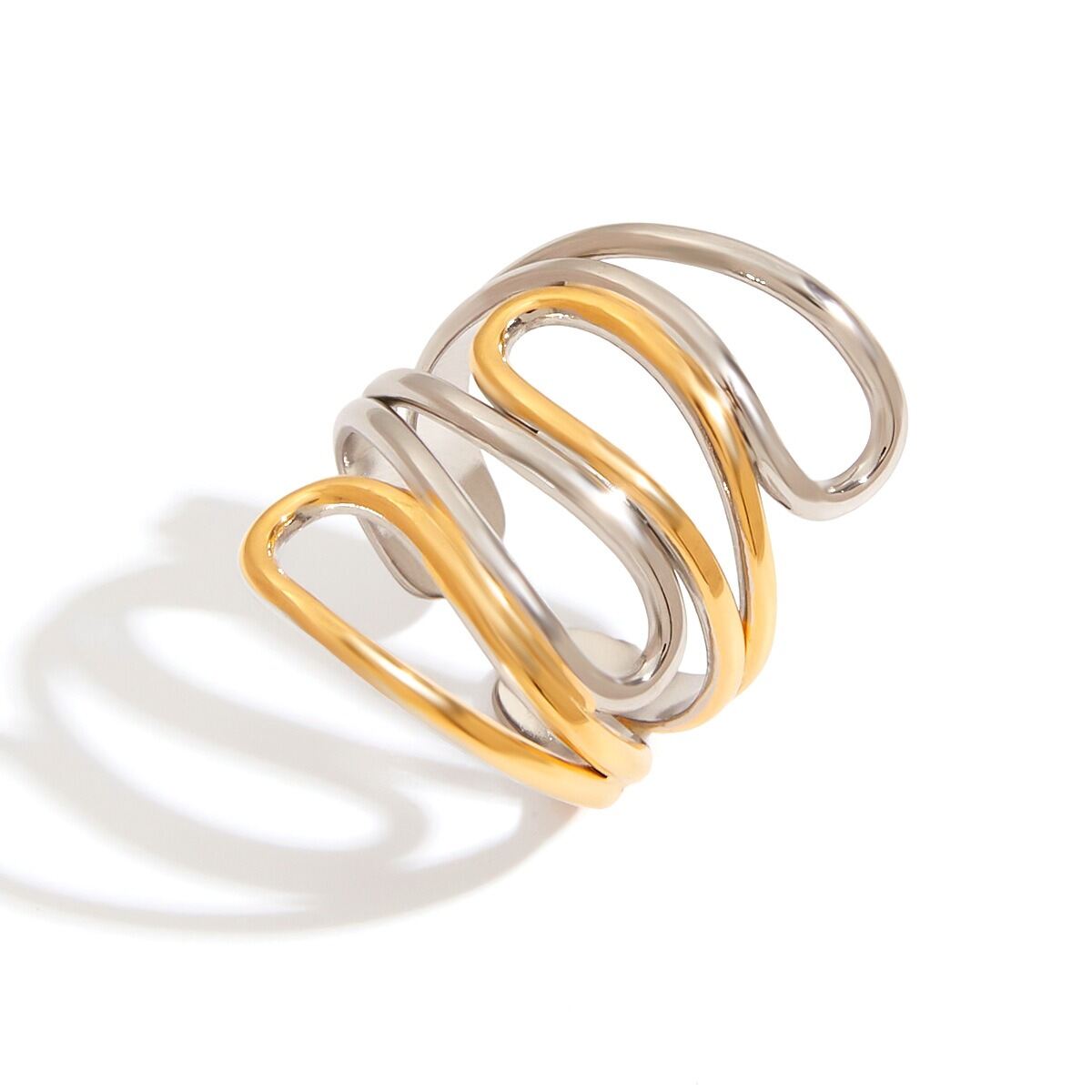 Stainless Steel Waterproof Mixed Color Minimalist Rings h5