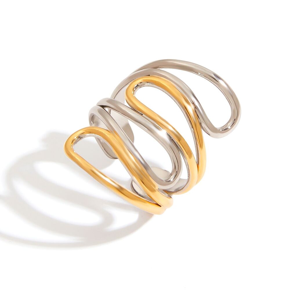 Stainless Steel Waterproof Mixed Color Minimalist Rings