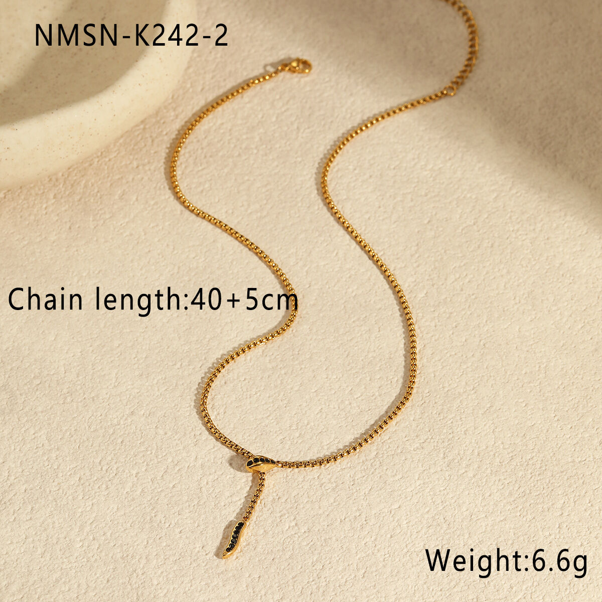 NMSN-K242-2 Collana in zirconio nero Immagine2