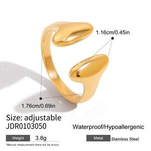 Minimalistische Ringe aus wasserdichtem Edelstahl in Goldfarbe h5 Bild2