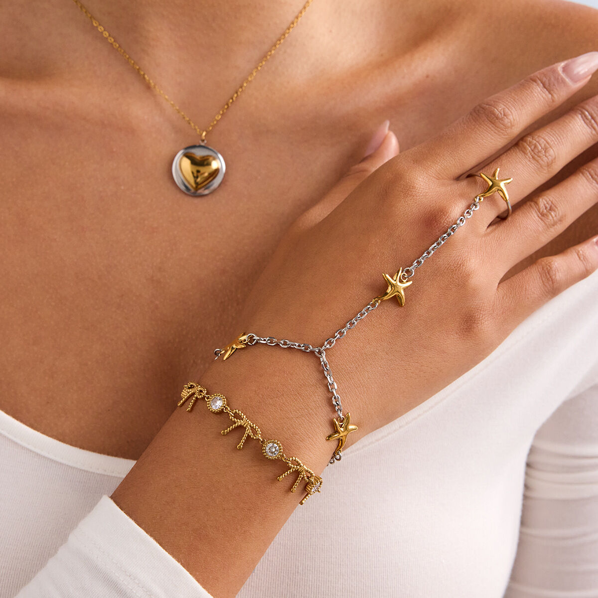  style zeester roestvrijstalen goudkleurige bedelarmbanden 2