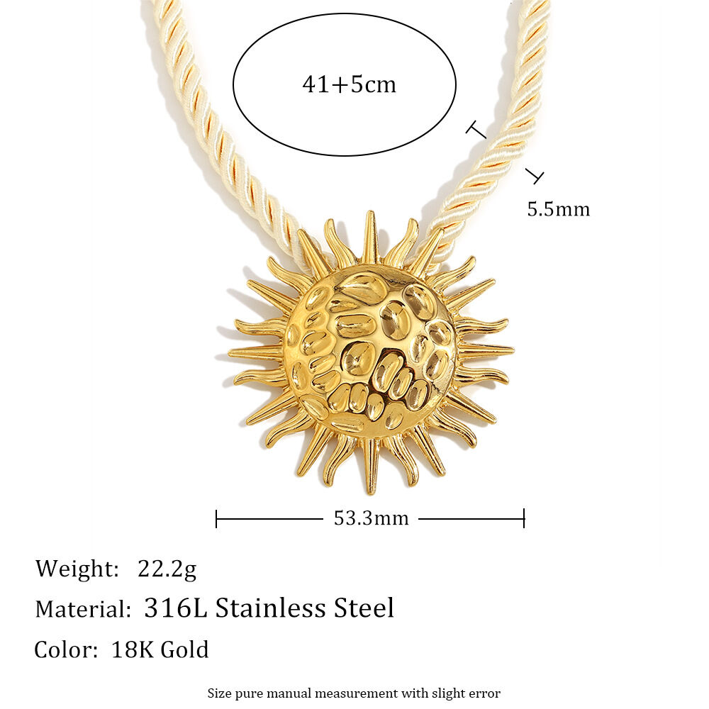 Vacation Sun Stainless Steel Waterproof Women's Pendant Necklaces