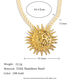 Exaggerated Braided Sun Pendant Necklace - Gold