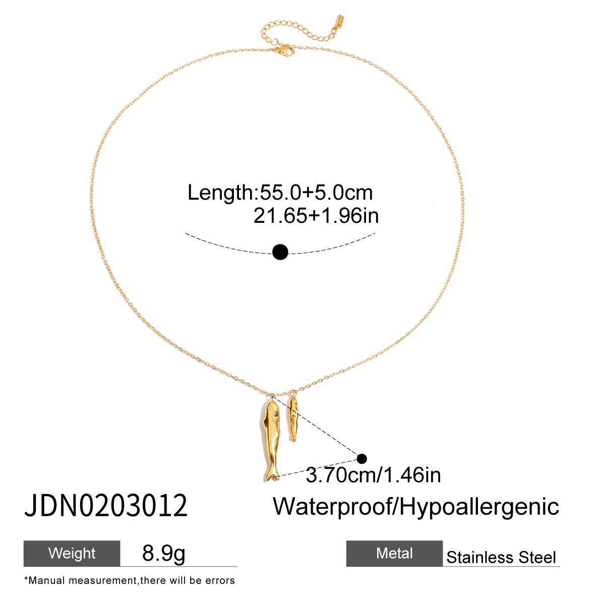 Fischanhänger aus wasserdichtem Edelstahl in Goldfarbe h5 Bild2