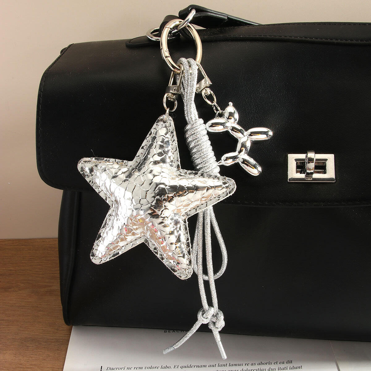 Versatile ed elegante classico PU stella a cinque punte ciondolo per borsa da donna
