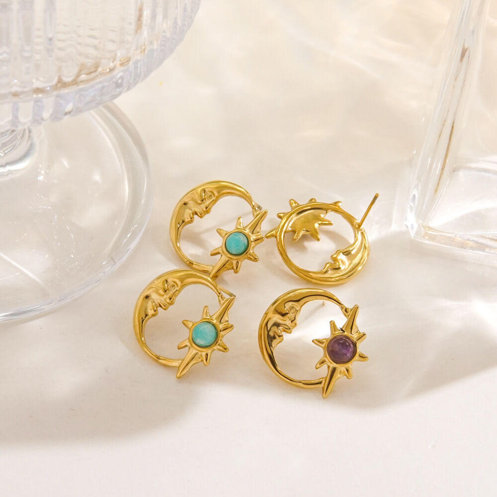 Simple Series Retro Geometric Stainless Steel Waterproof Women's Stud Earrings 2