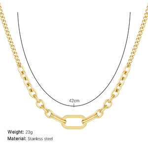 Classic Squircle Chain Stainless Steel Waterproof Gold Color Women's Chain Necklaces h5 Picture2