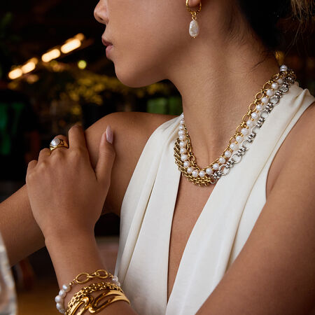 Classic Chain Stainless Steel Waterproof Mixed Color Chain Necklaces