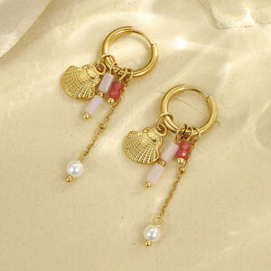1 Pair Romantic Series Vacation Turtle Stainless Steel Waterproof Gold Color Women's Drop Earrings h5 Picture3