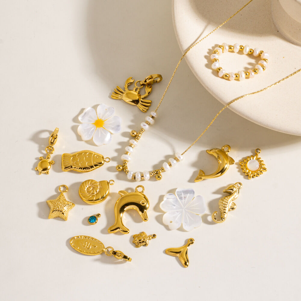 1 Pair Simple Series Daily Turtle Stainless Steel Waterproof   Gold Color  Women's Pendants