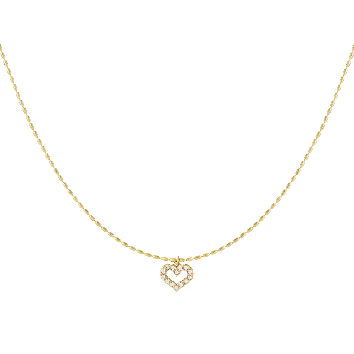 Colliers pendentifs pour femmes en acier inoxydable doré, motif cœur sculpté classique