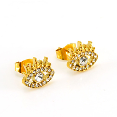 Devil's Eye Stainless Steel Waterproof Gold Color Piercings Earrings