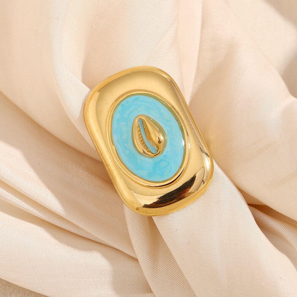 Anelli da donna impermeabili in acciaio inossidabile della serie Retro Ocean, in stile lussuoso