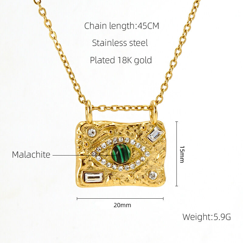 Devil's Eye Stainless Steel Waterproof Gold Color Pendant Necklaces Picture2