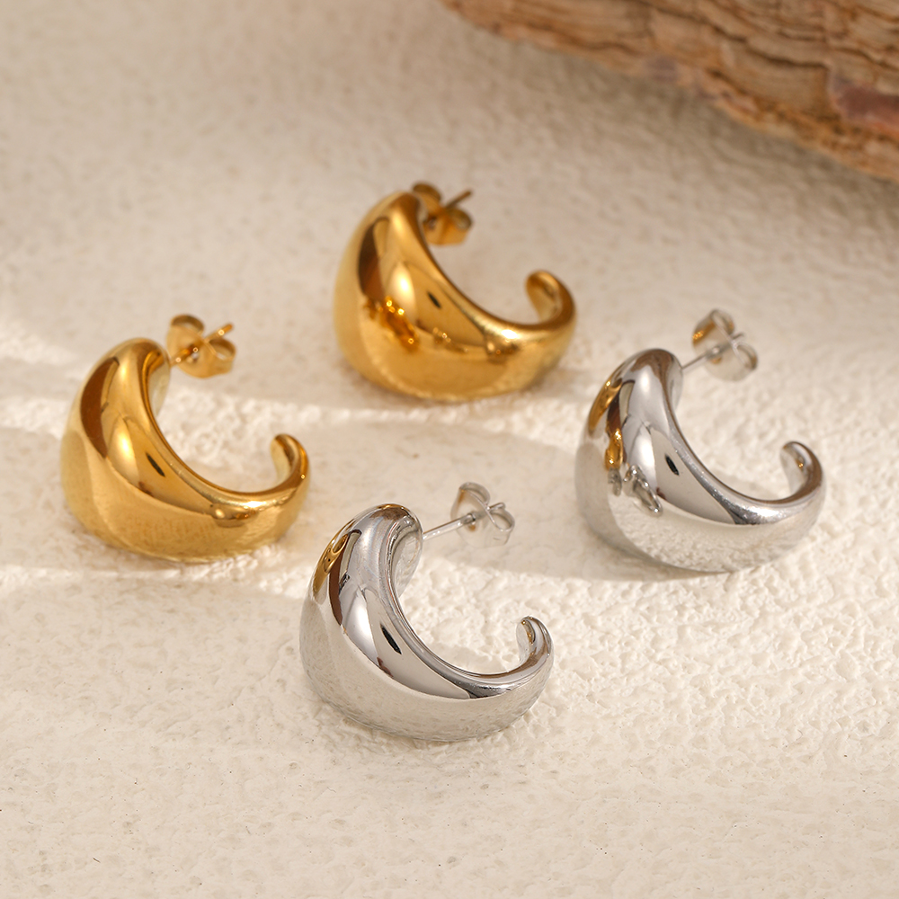  style stainless steel gold color stud earrings