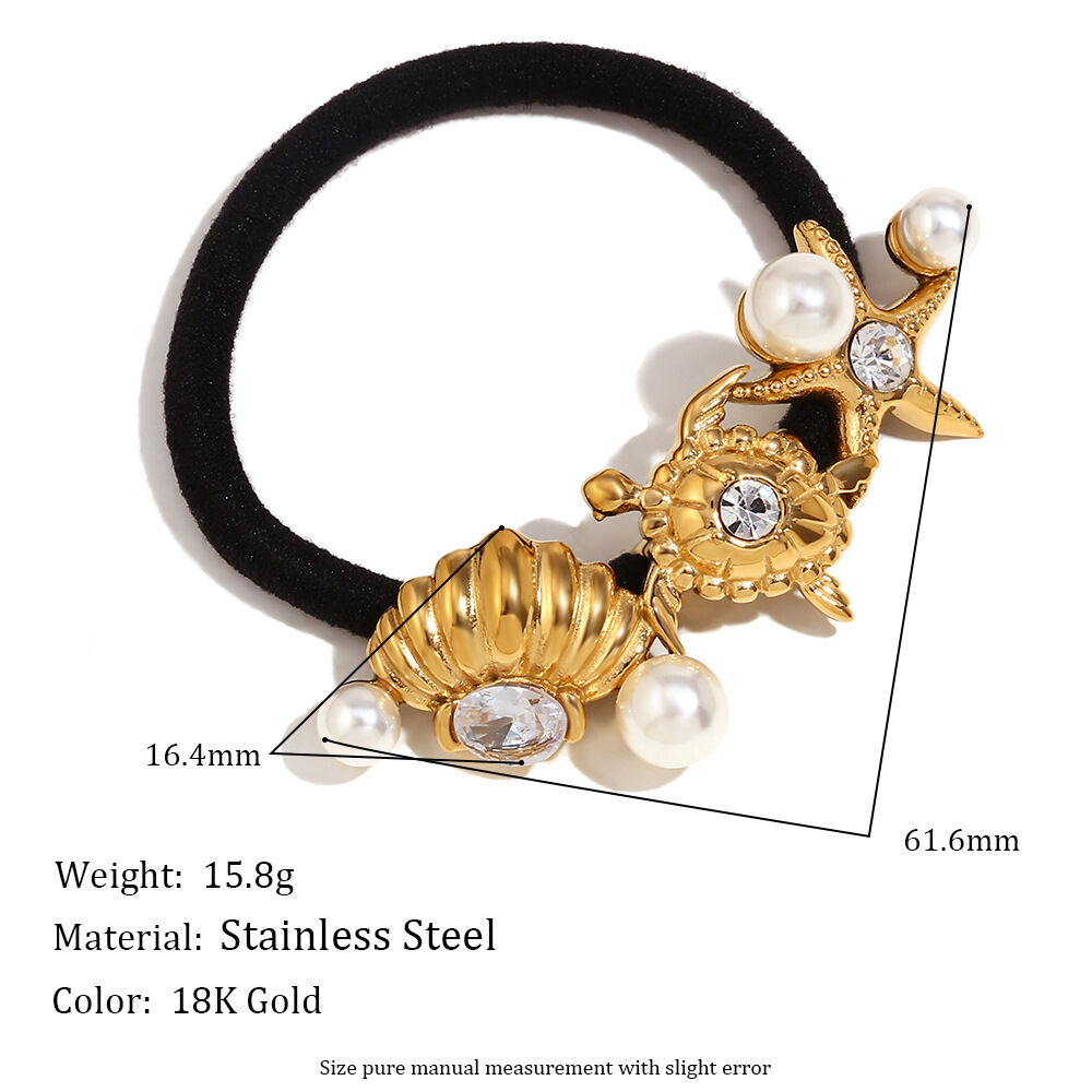 Marine Animal Hair Tie-Gold Picture12