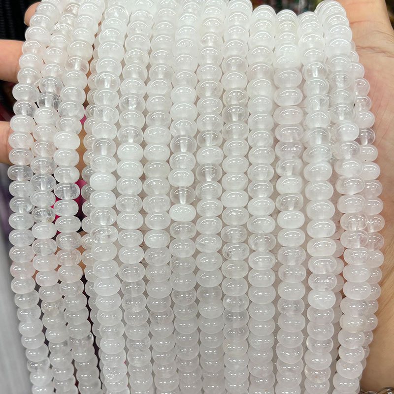 1 String Rock Crystal Quartz Natural Stones Wheel Beads Jewelry Beads