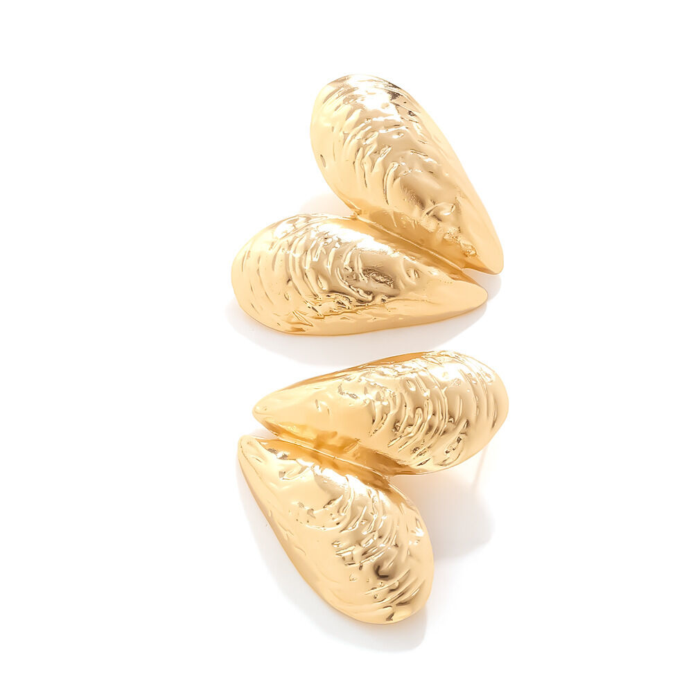Alloy Clam Shell Stud Earrings h5 Picture5