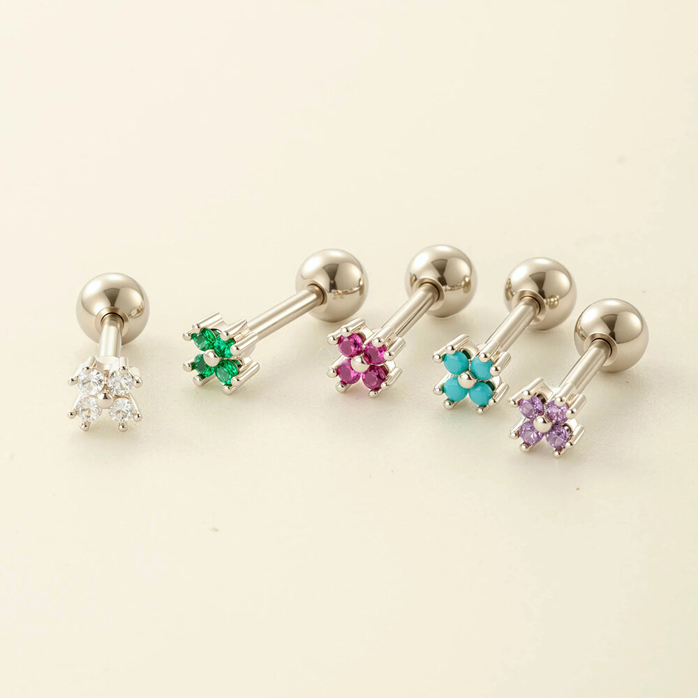 Blume Kupfer Gold Farbe Piercings Ohrringe Bild4