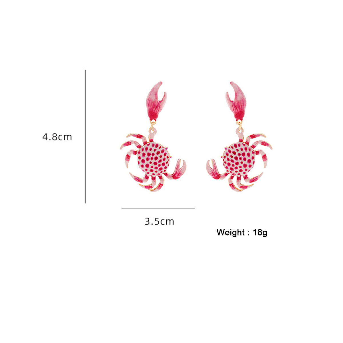 Vacation Alloy Crab Drop Earrings h5 