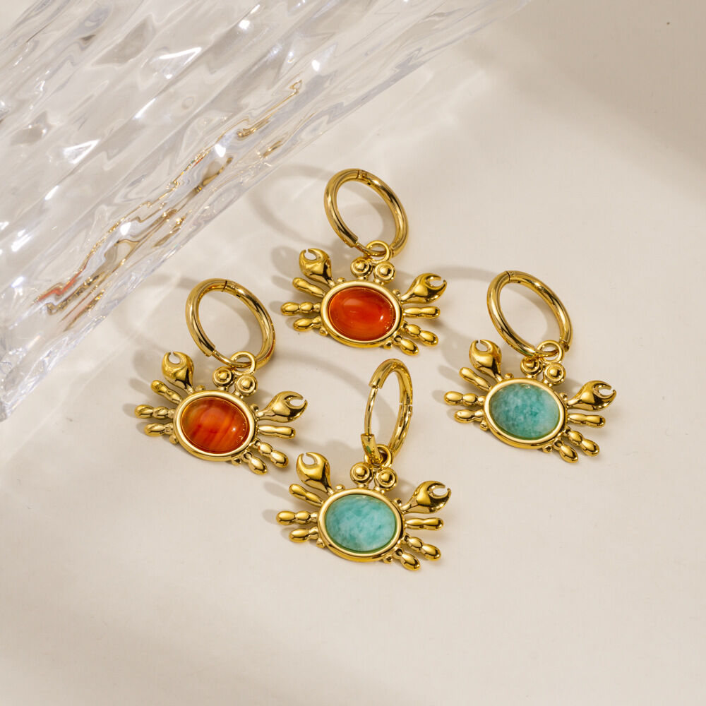 Ocean Series Stainless Steel Waterproof Lady Crab Earrings for Women h5 Picture3