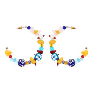 Sweet Flower Glass Beads Beads Earrings h5 Picture2