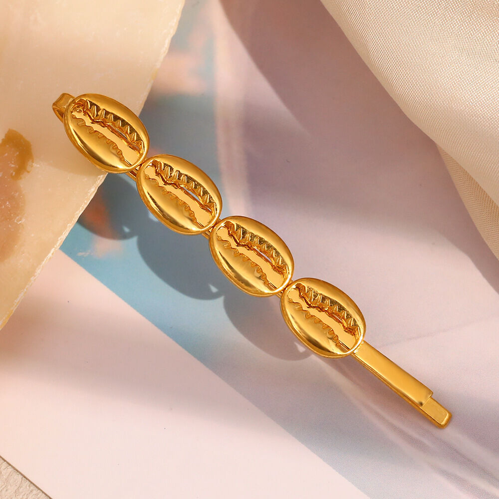 1 Stück Ocean Series – goldfarbene Haarspangen aus Edelstahl im Vintage-Design Bild3