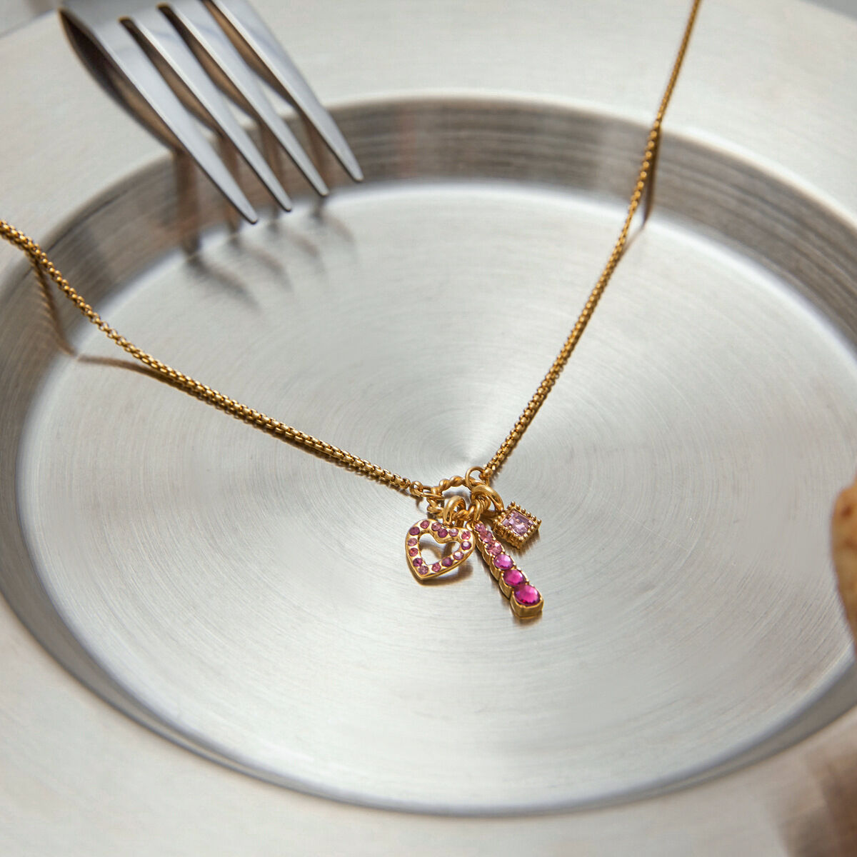 Sweet Heart Stainless Steel Waterproof Gold Color Pendant Necklaces
