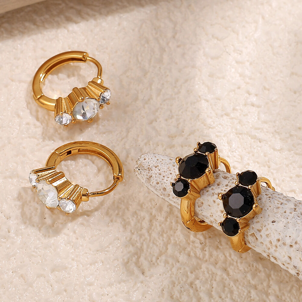 Stainless Steel Waterproof Gold Color Hoop Earrings Picture5