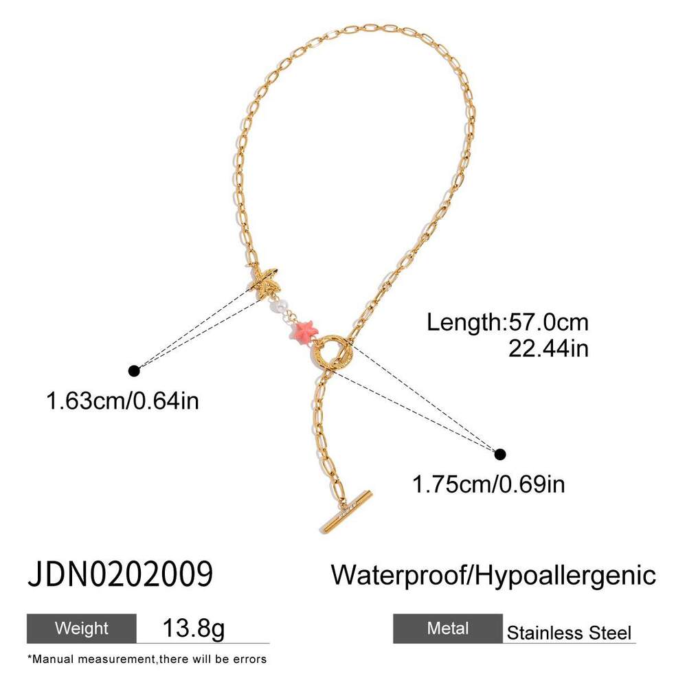 collane con ciondolo color oro in acciaio inossidabile stile oceanico
