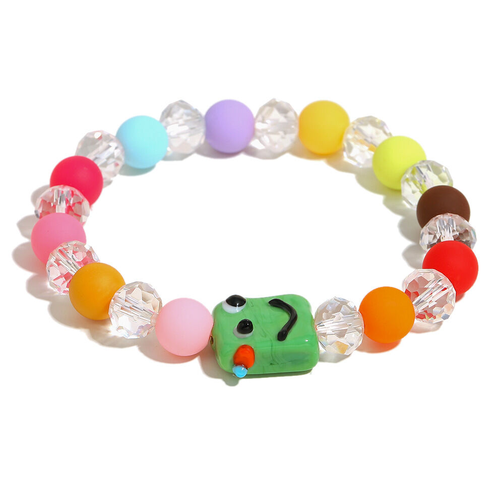 Geleefarbene Perlenarmbänder aus Acryl der Beach Vacation-Serie für Damen h5 
