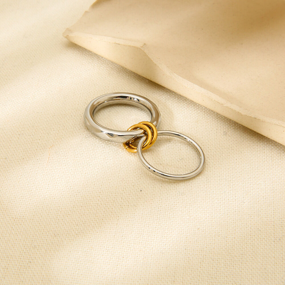 Luxury Style Elegant Stainless Steel Waterproof Stackable Rings Picture4