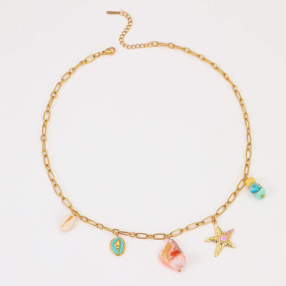 NMSN-E429-2 Rosa Muschelkette Bild7