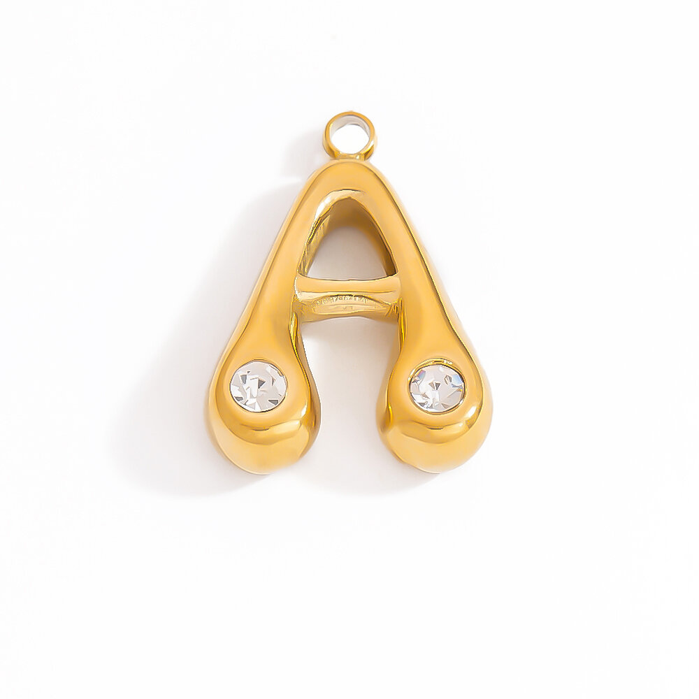 Luxurious Series Daily Letter Stainless Steel Waterproof  Gold Color  Women's Pendants 
