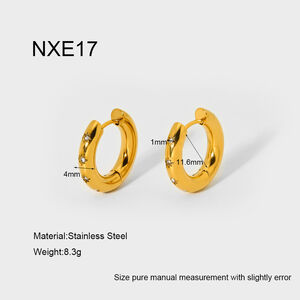 Simple Series Daily Geometric Stainless Steel Waterproof Gold Color Earrings h5