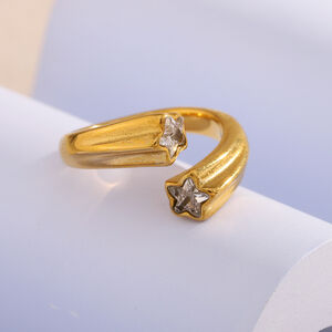 1 Piece Simple Series Daily Stainless Steel Waterproof Women's Gemstone Rings h5 Picture4