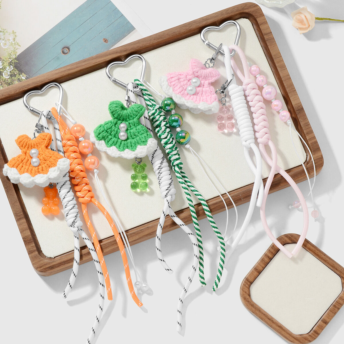 Sweet Woven Dress Bag Charms