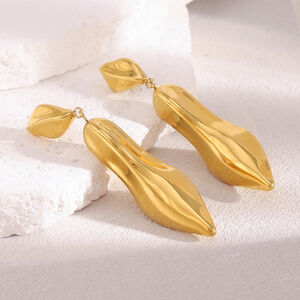 Casual Solid Color Stainless Steel Waterproof Women's Drop Earrings h5 Picture2