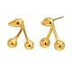 Small Cherry Earrings-Gold