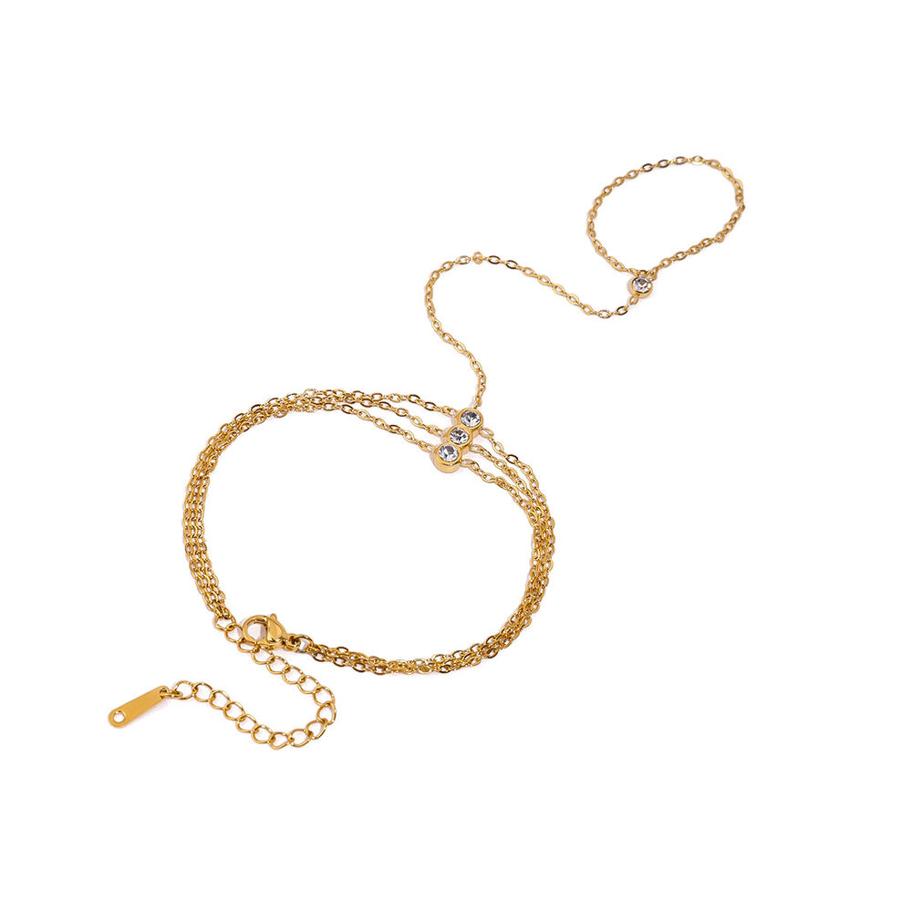 Pulseras de cadena de acero inoxidable color dorado resistentes al agua h5Imagen4