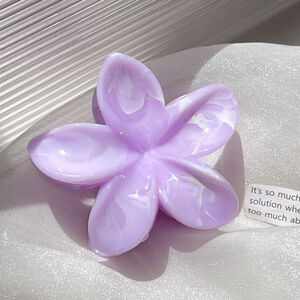 1 Pair Simple Series Sweet Flower Resin Women's Hair Claws h5