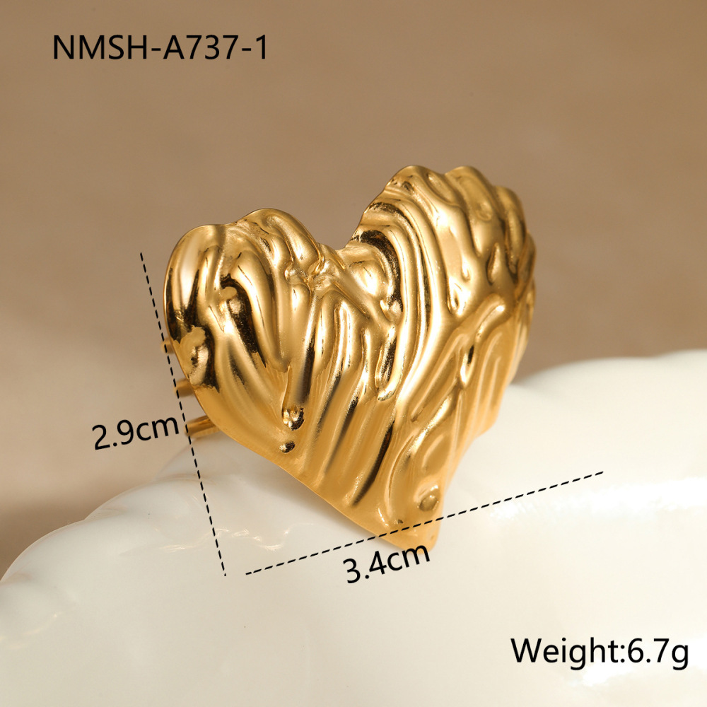 1 Paar Luxuriöse Ringe Der Daily Flower Serie, Wasserdicht, Edelstahl, Goldfarben Bild2