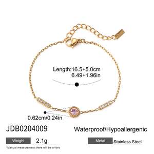 Simple Stainless Steel Waterproof Gold Color Charm Bracelets h5