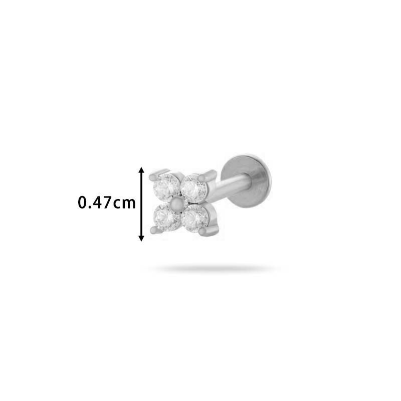 1 pezzo di orecchini in acciaio inossidabile con zirconi color oro impermeabili h5Immagine2