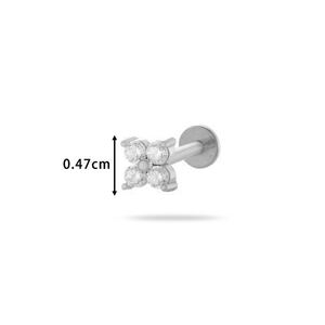 1 pezzo di orecchini in acciaio inossidabile con zirconi color oro impermeabili h5 Immagine2