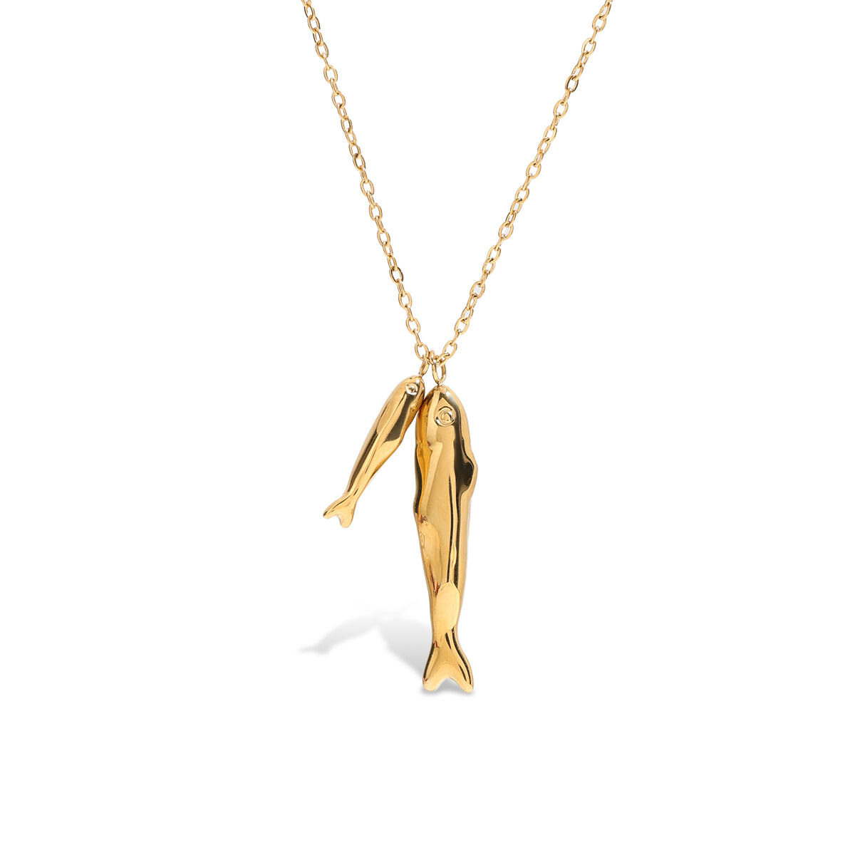 Fish Stainless Steel Waterproof Gold Color Pendant Necklaces